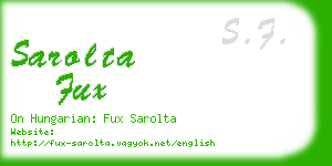 sarolta fux business card